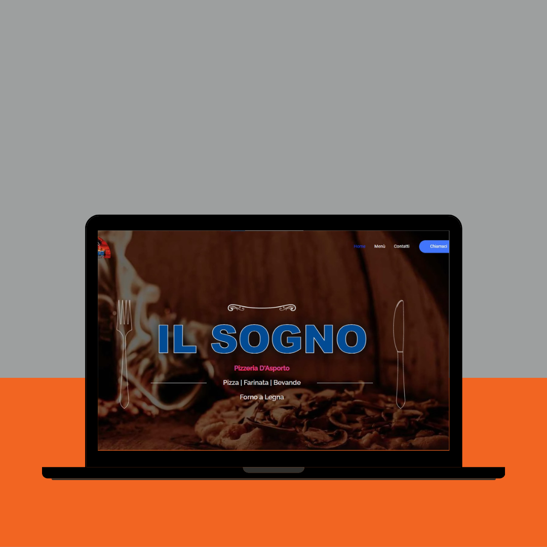 mockup sito web Pizzeria Il Sogno